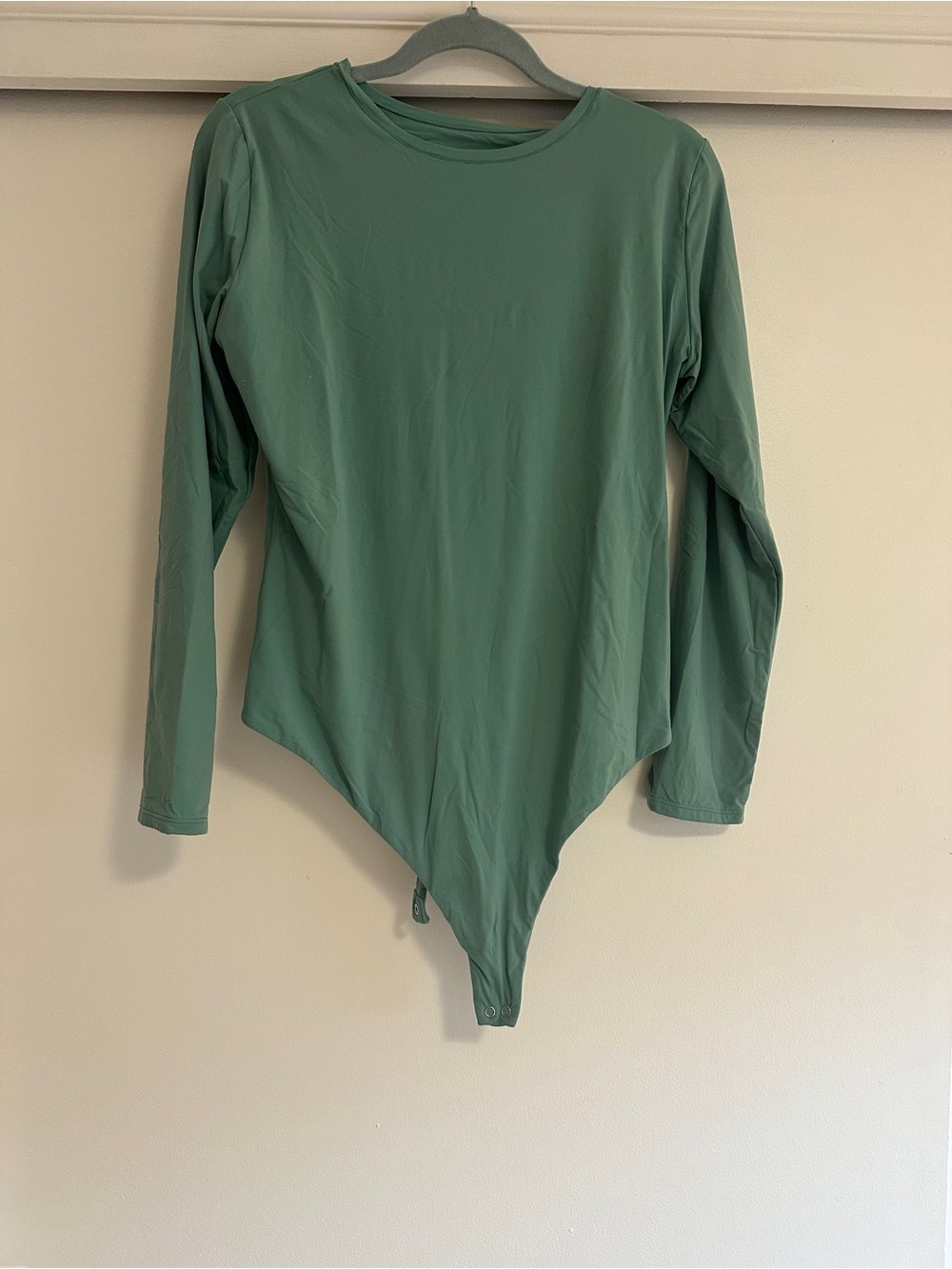 Women's Long Sleeve Bodysuit in Sage Green